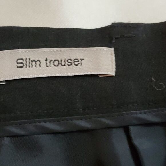 EDDIE BAUER/SLIM TROUSER TALL, NEW, BLACK SIZE 14, WOMEN'S, LINEN - Picture 5 of 12